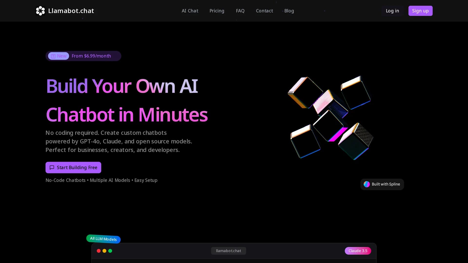 llamabot homepage