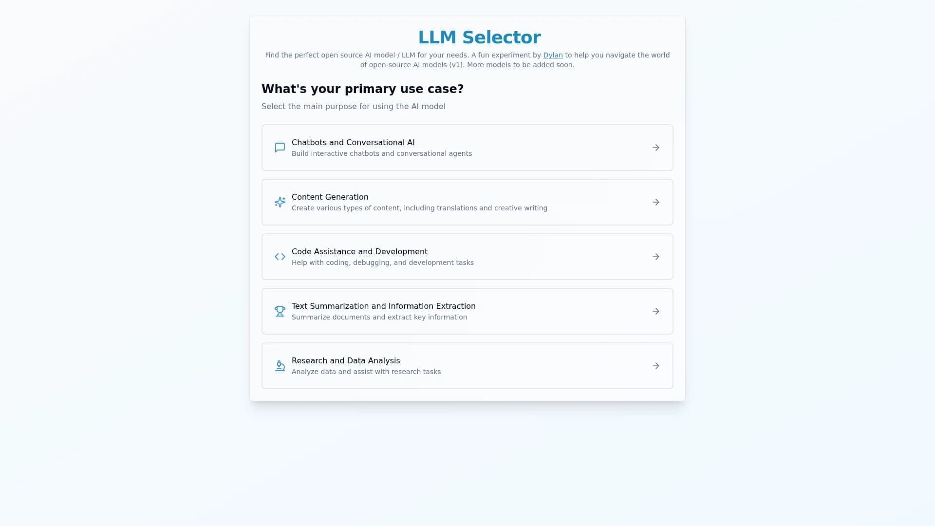llmselector homepage