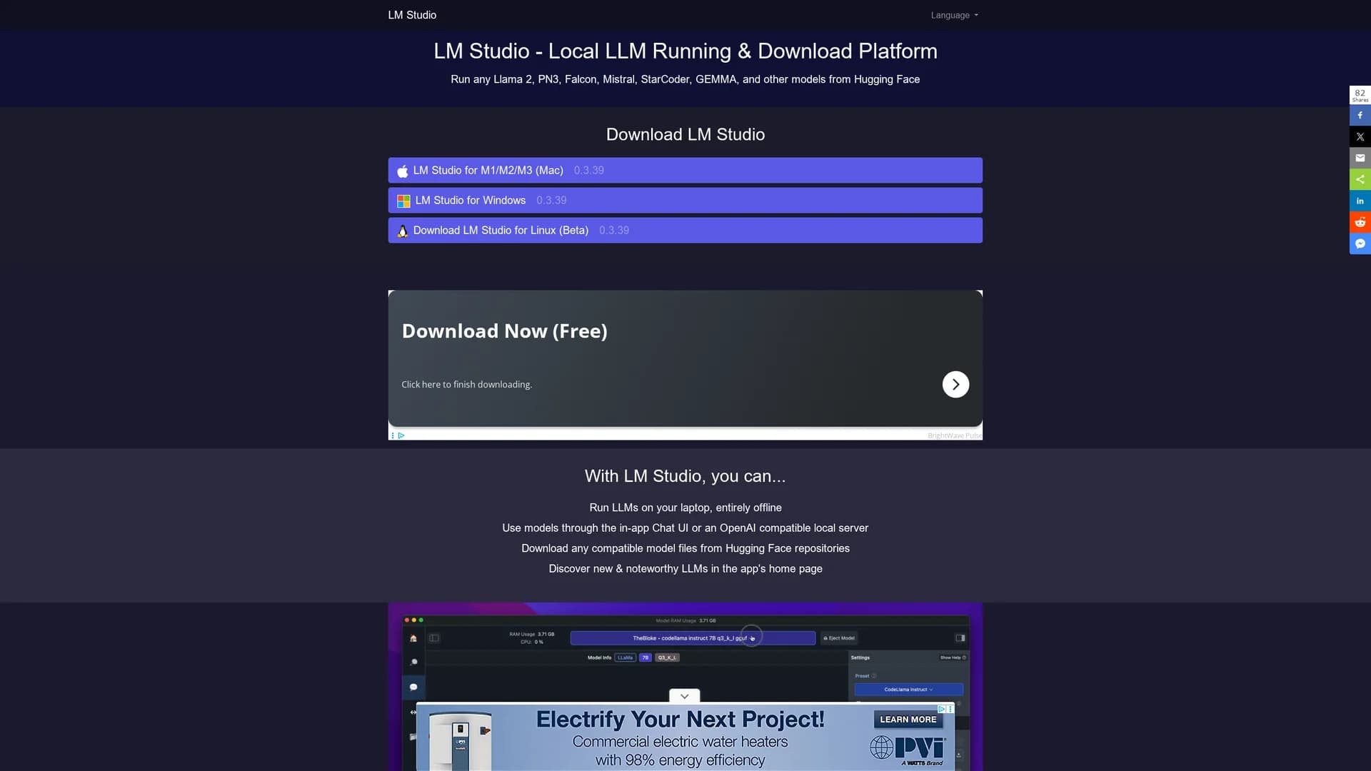 lm-studio homepage