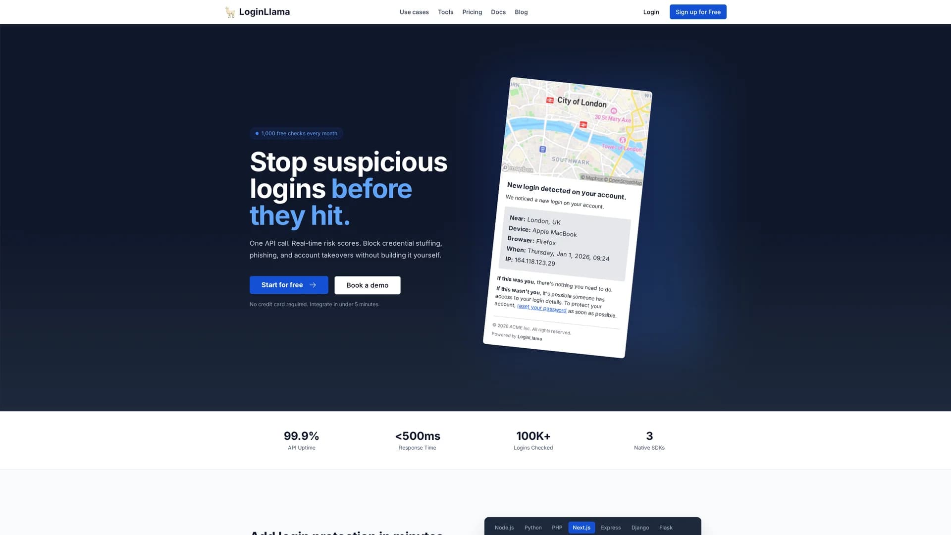 loginllama homepage