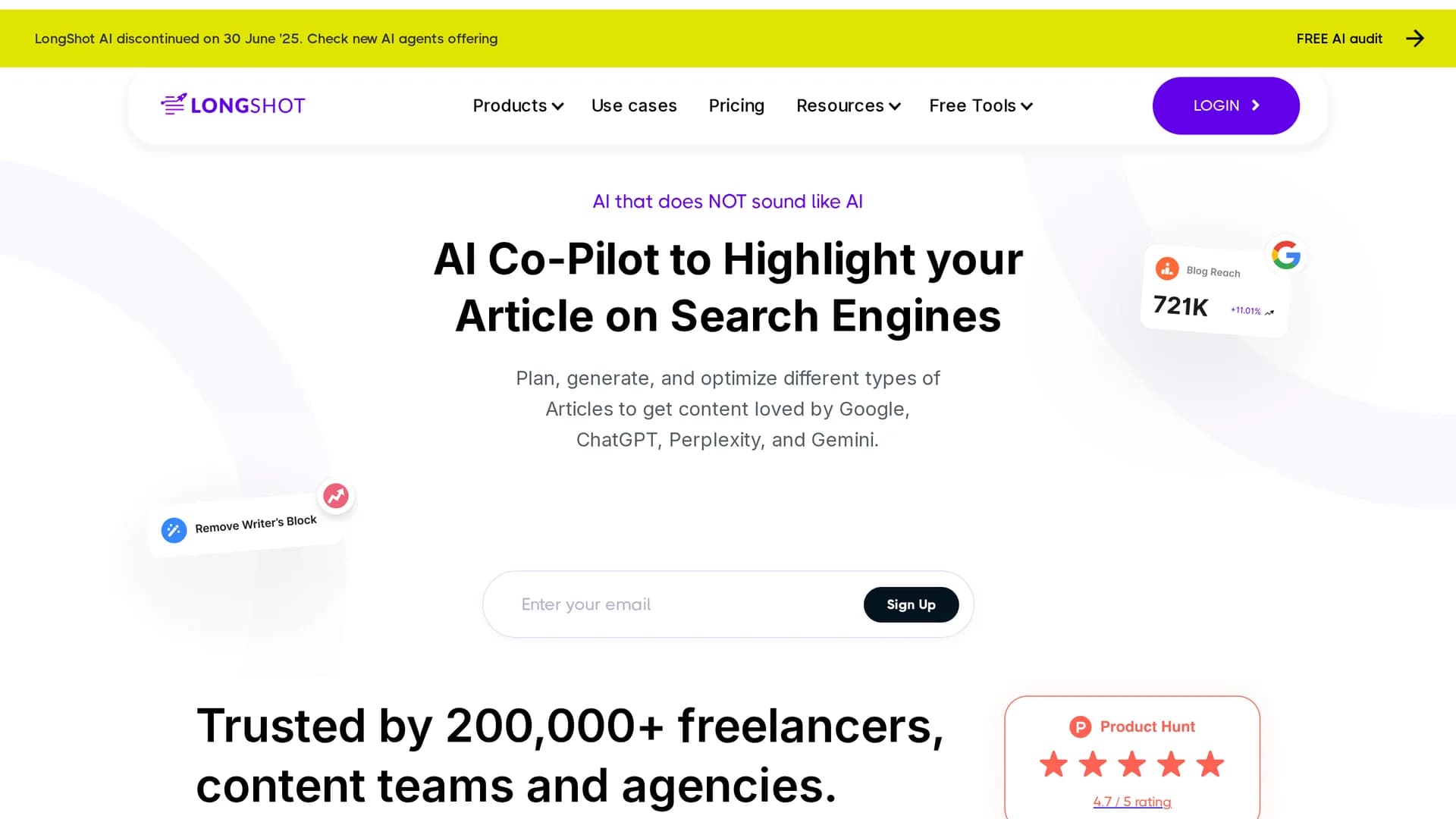 longshot-ai homepage