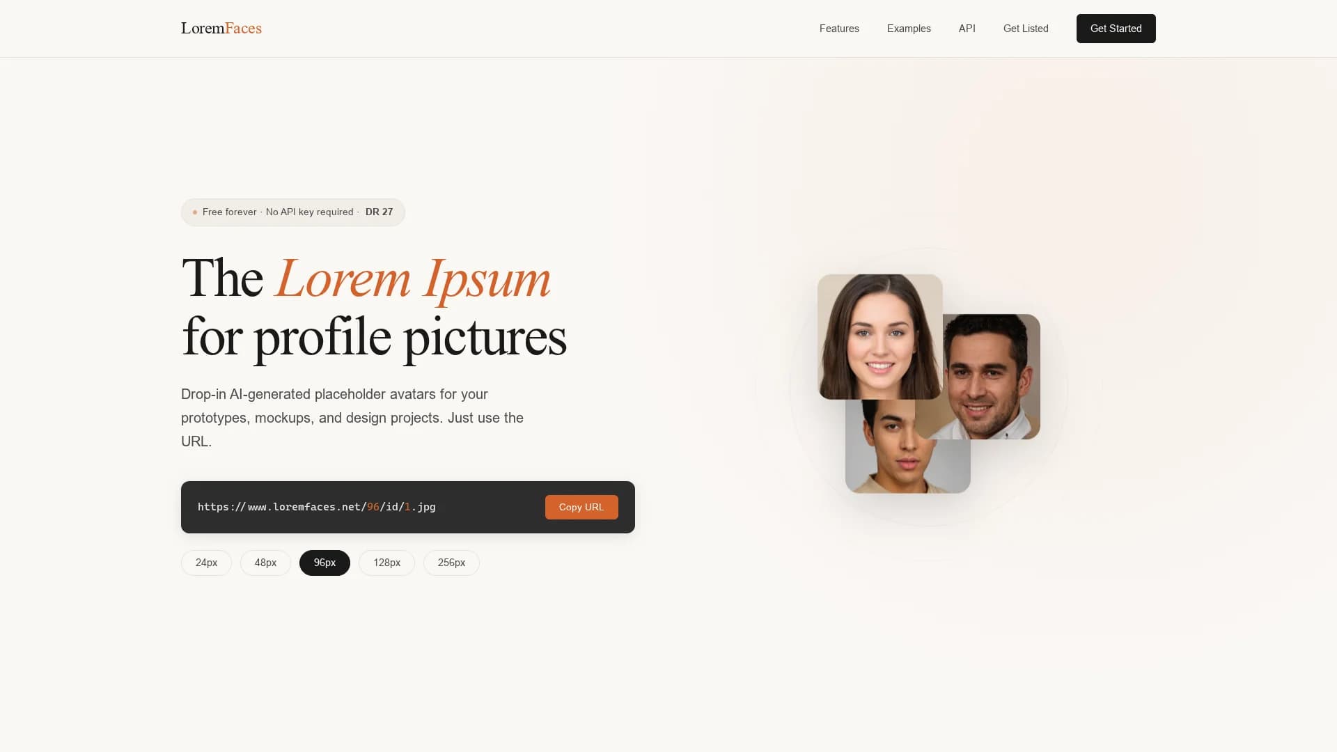 lorem-faces homepage