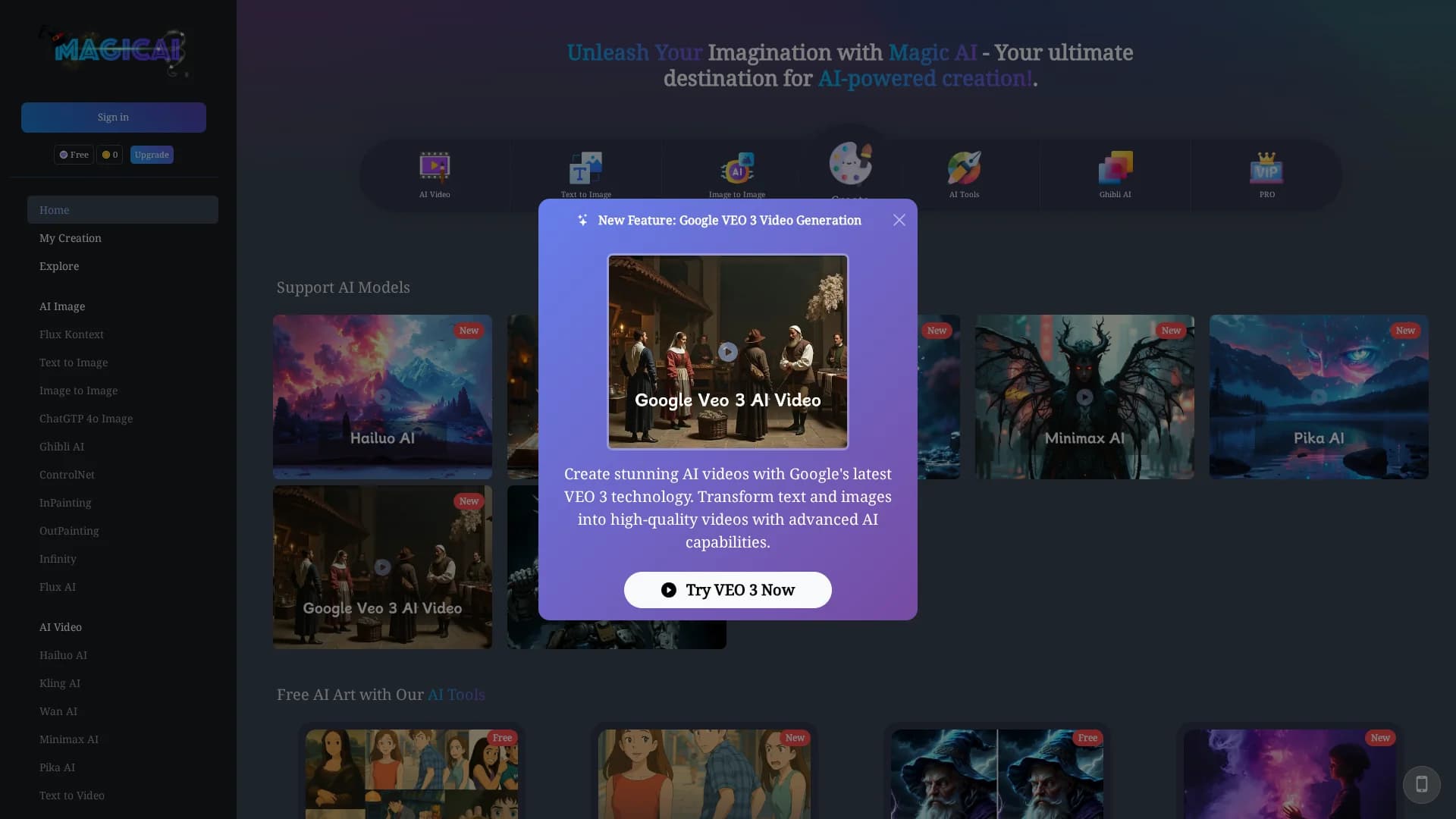 magicai homepage