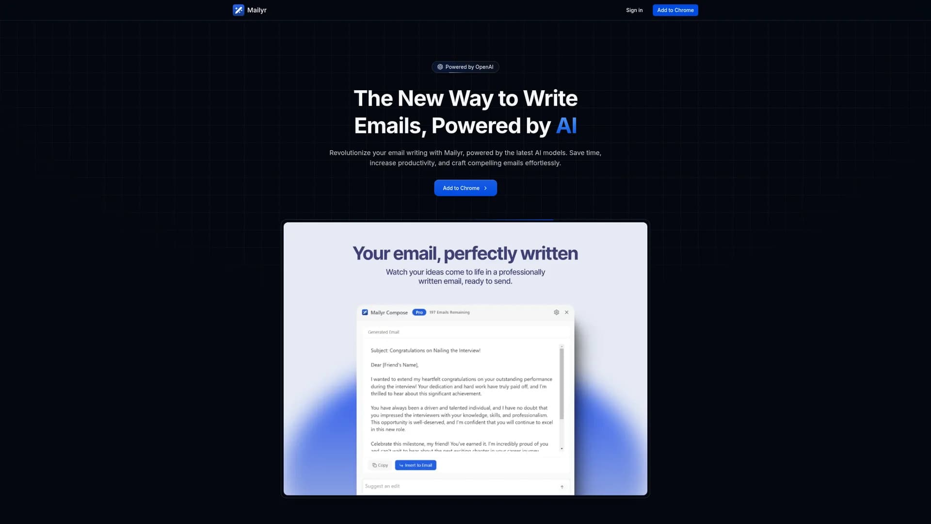 mailyr homepage