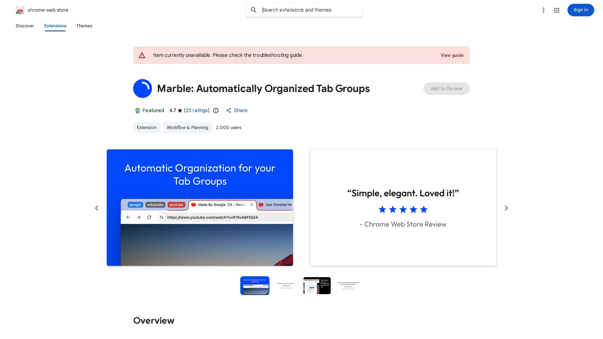 marble-for-google-chrome homepage