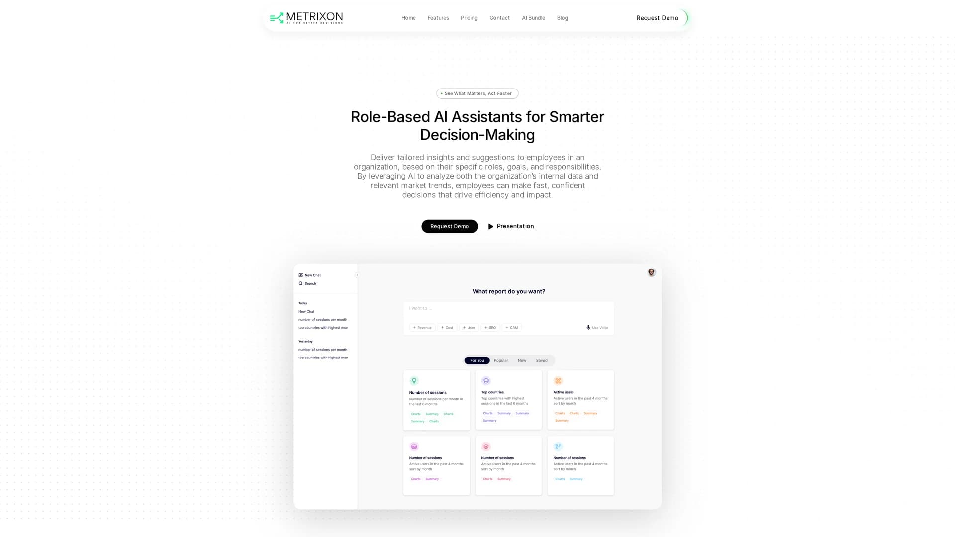 metrixon homepage