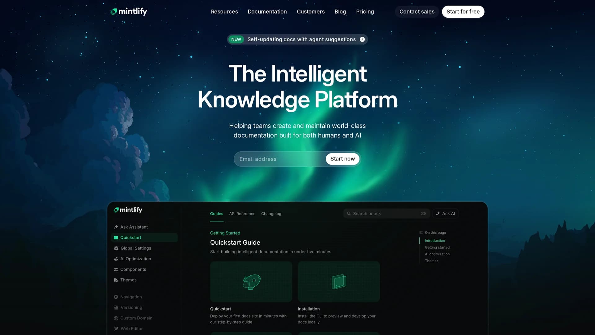 mintlify homepage