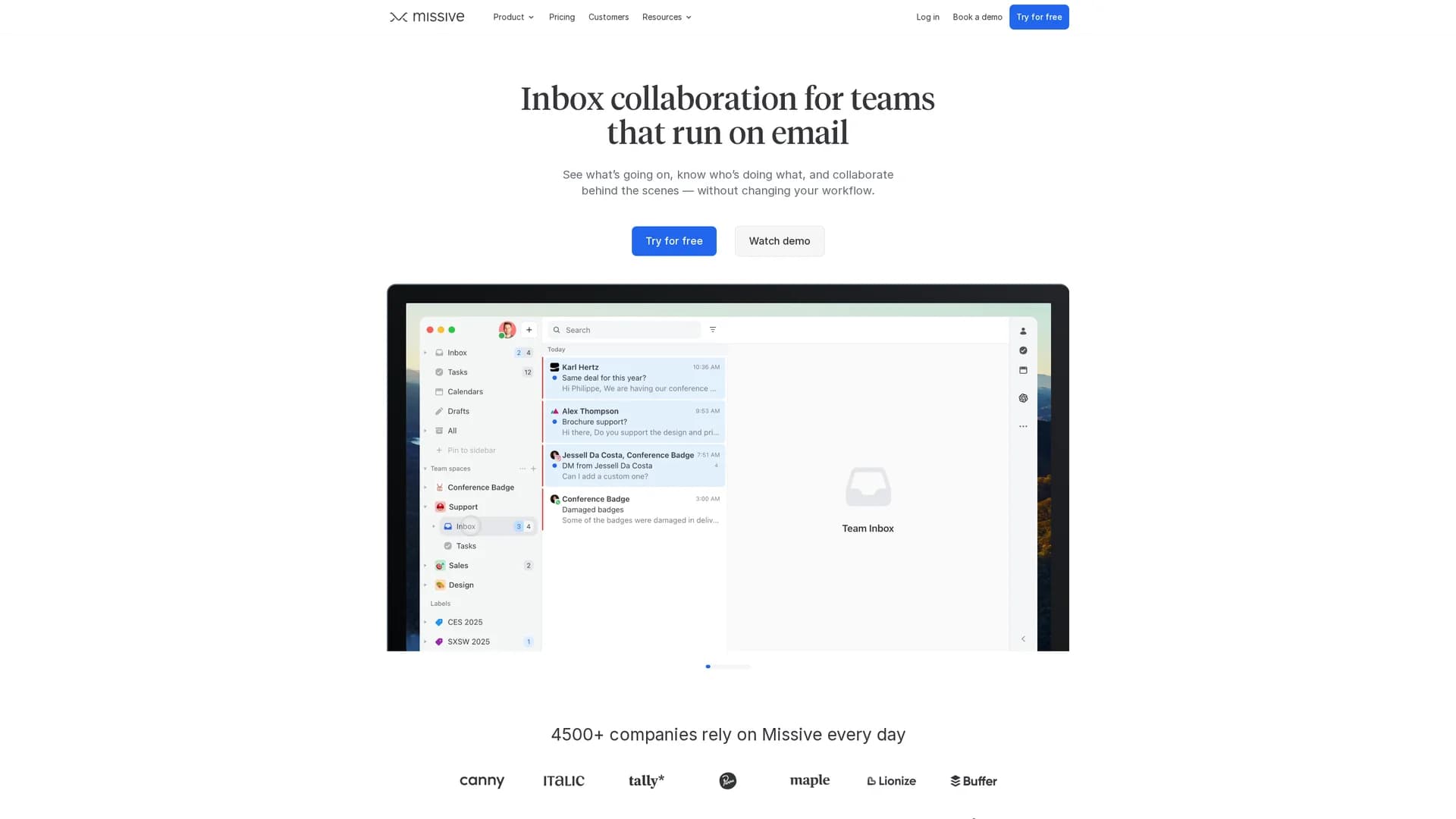 missive homepage