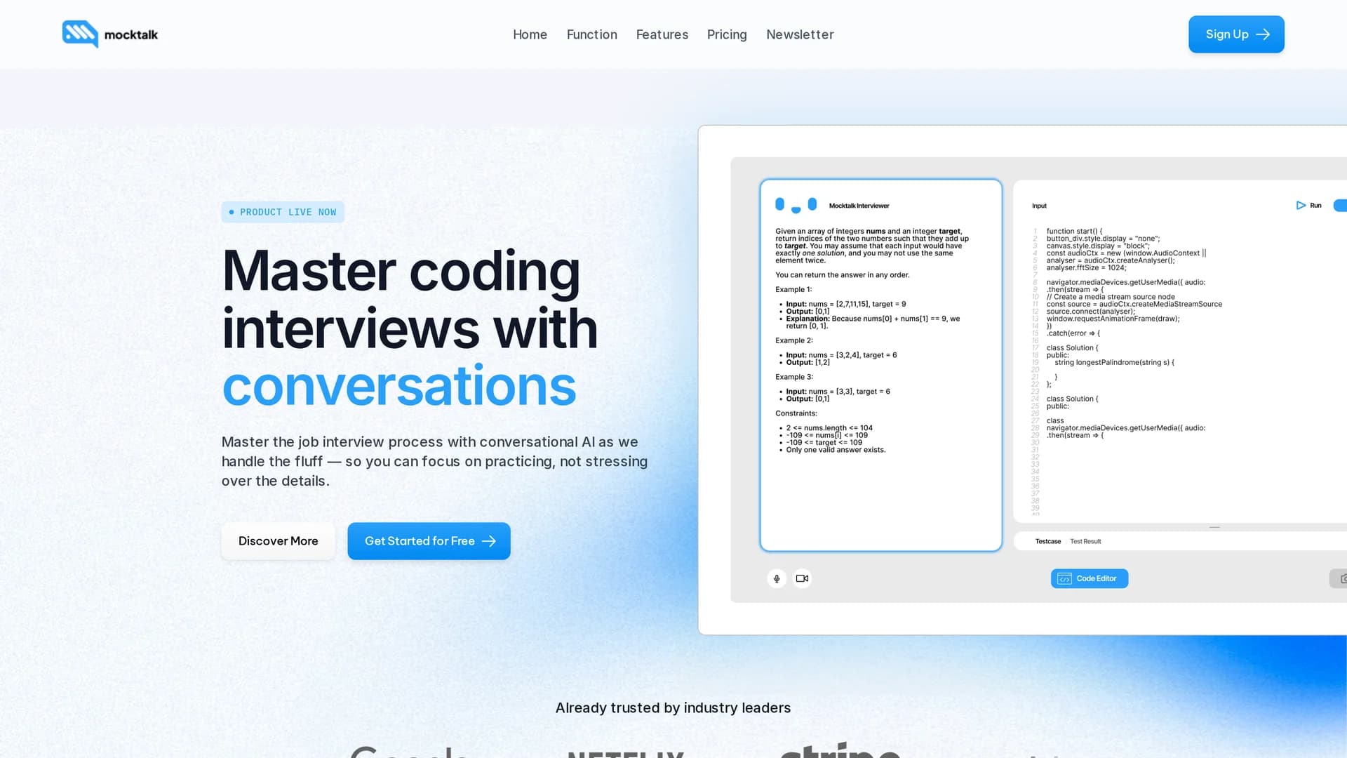 mocktalk homepage