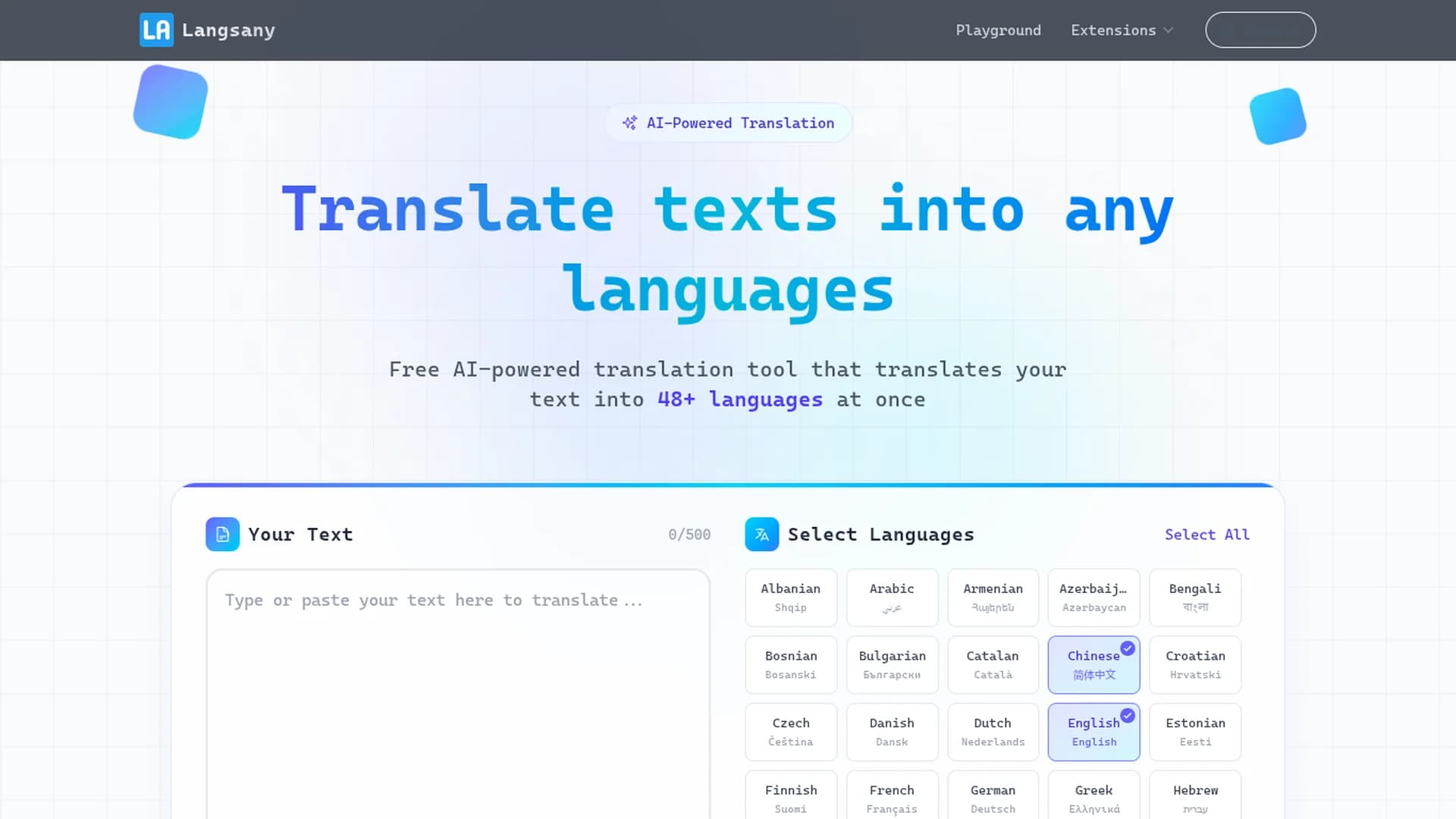 multilingual-top homepage