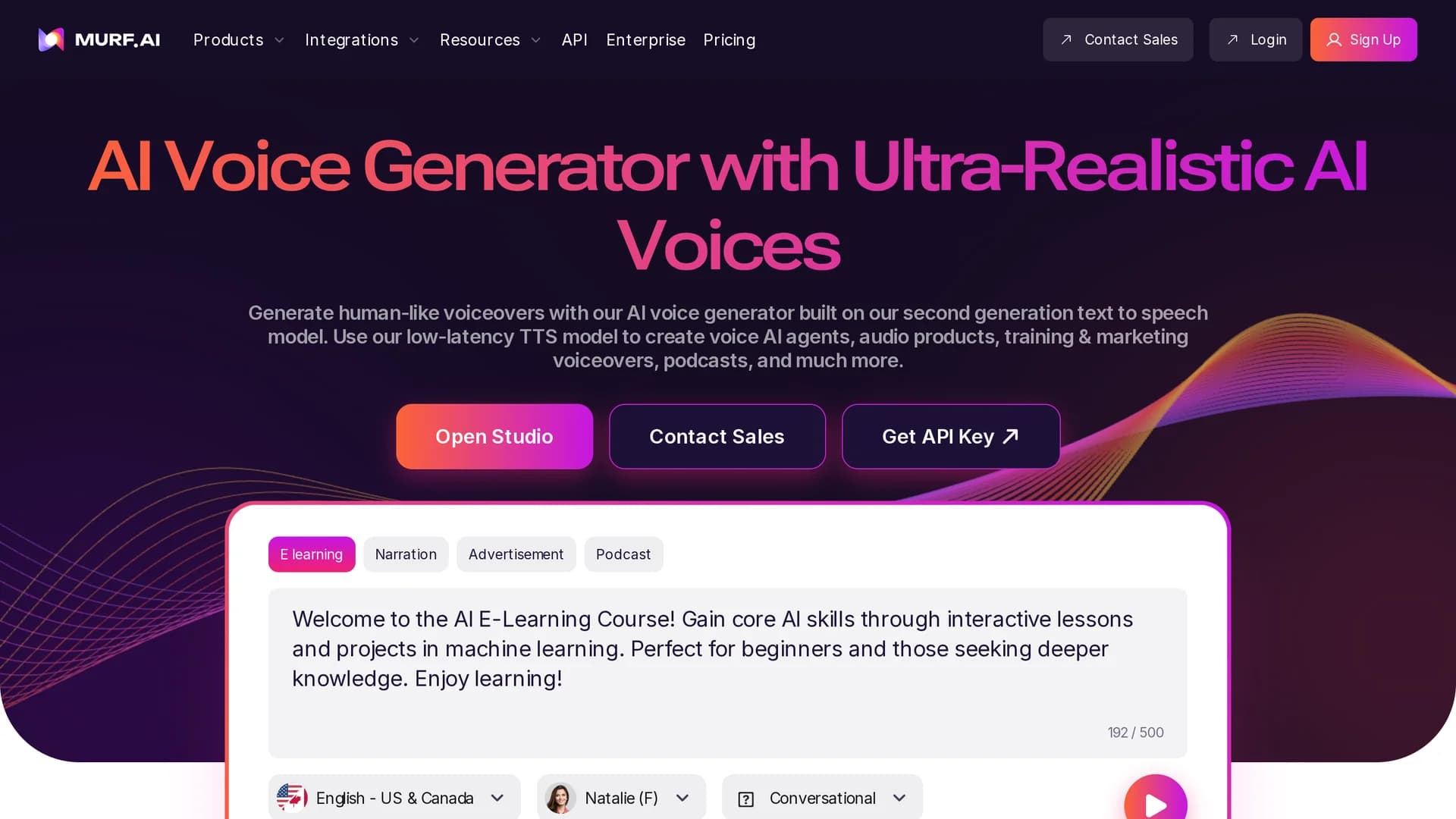 murf-ai homepage