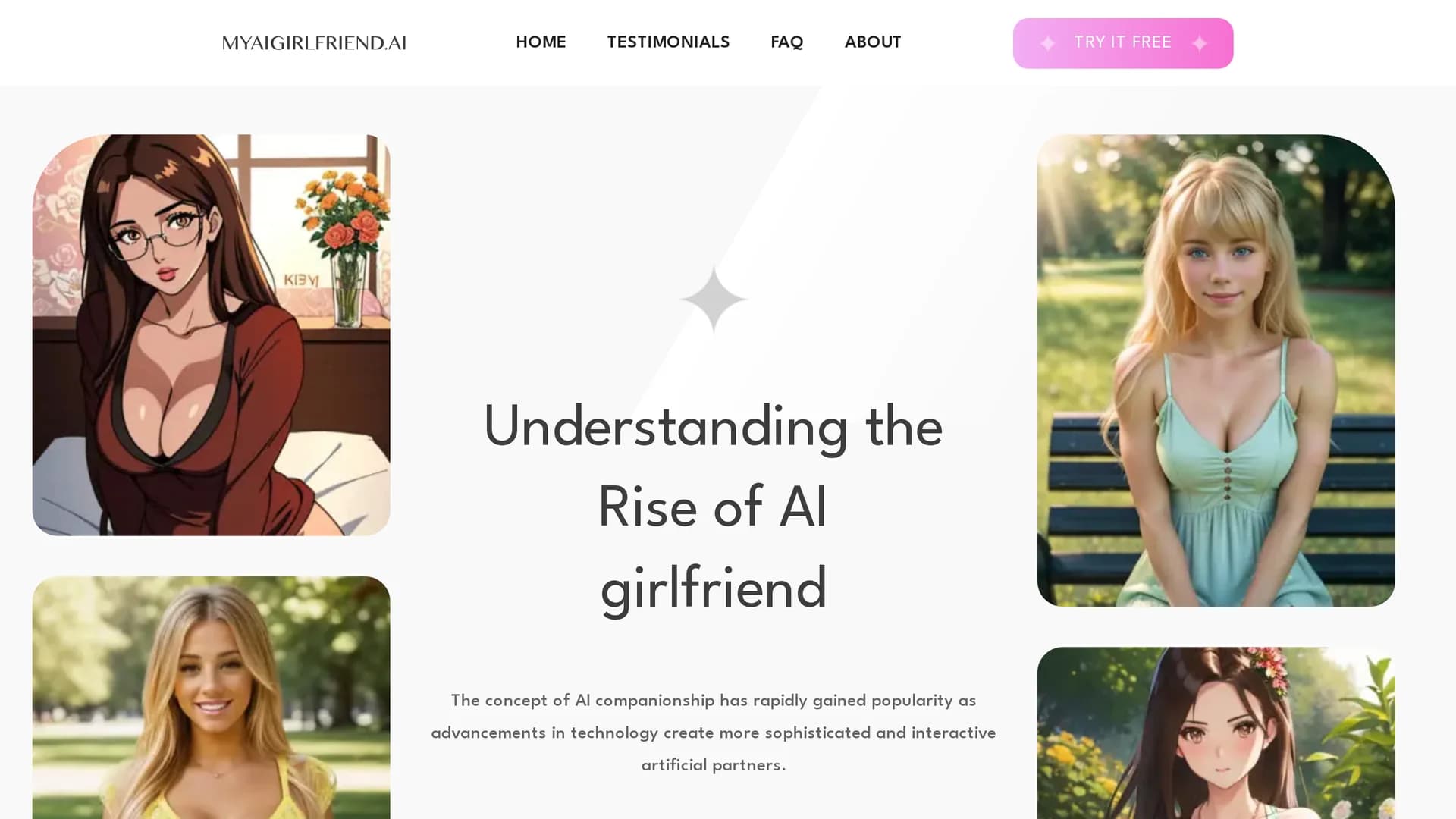 myaigirlfriend-ai homepage