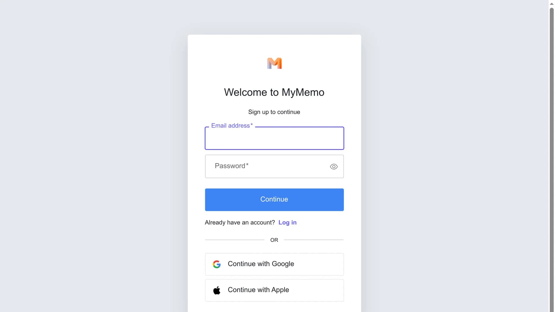mymemo-ai homepage
