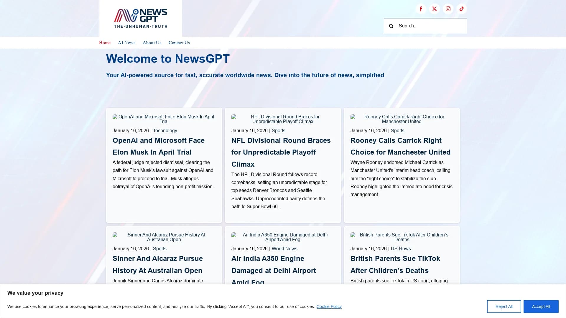 newsgpt homepage
