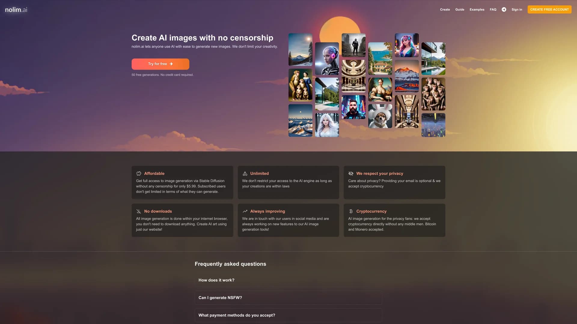 nolim-ai homepage