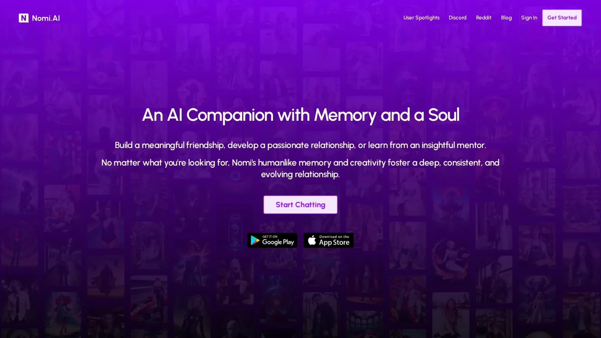 nomi-ai homepage