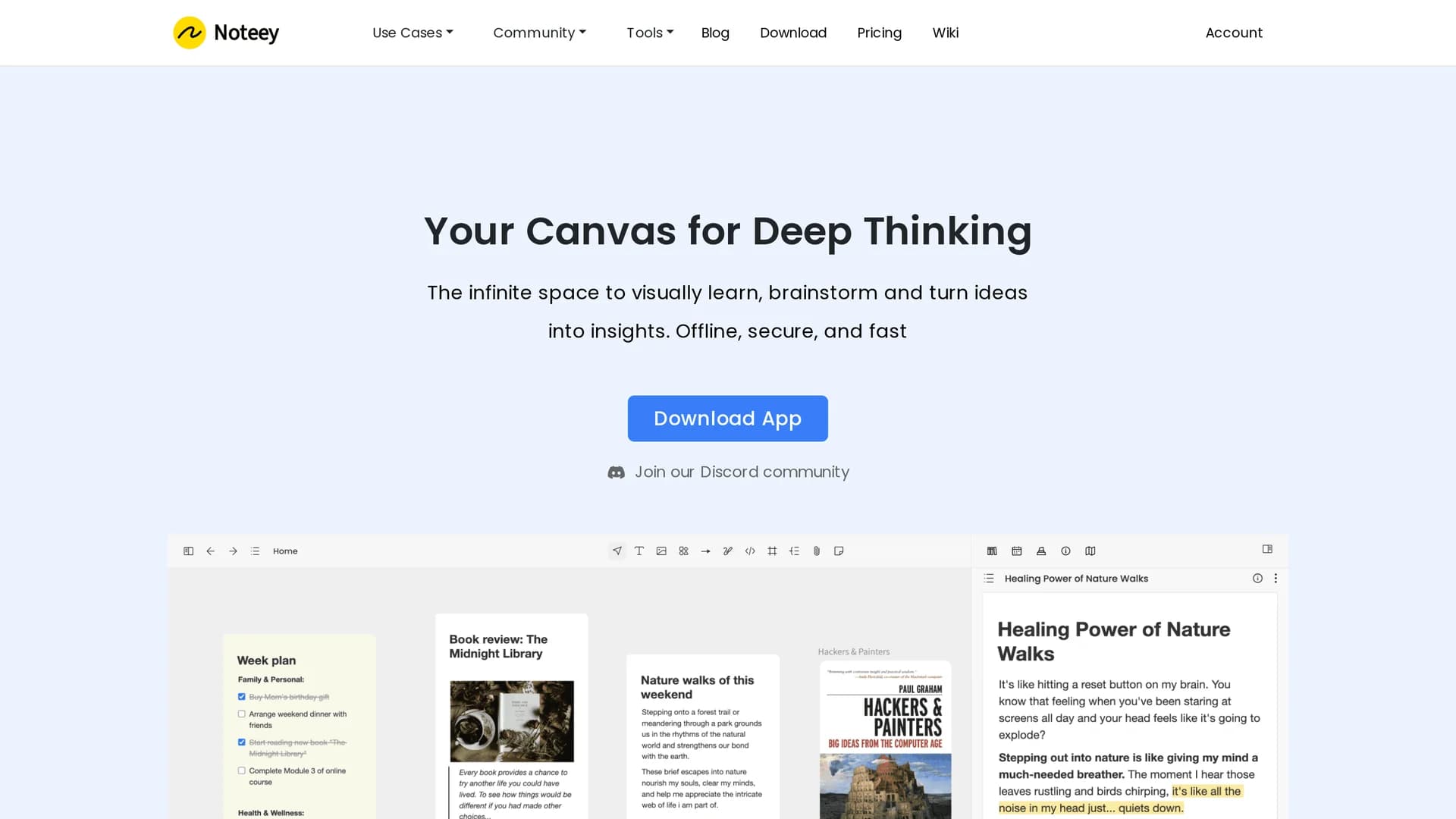 noteey homepage