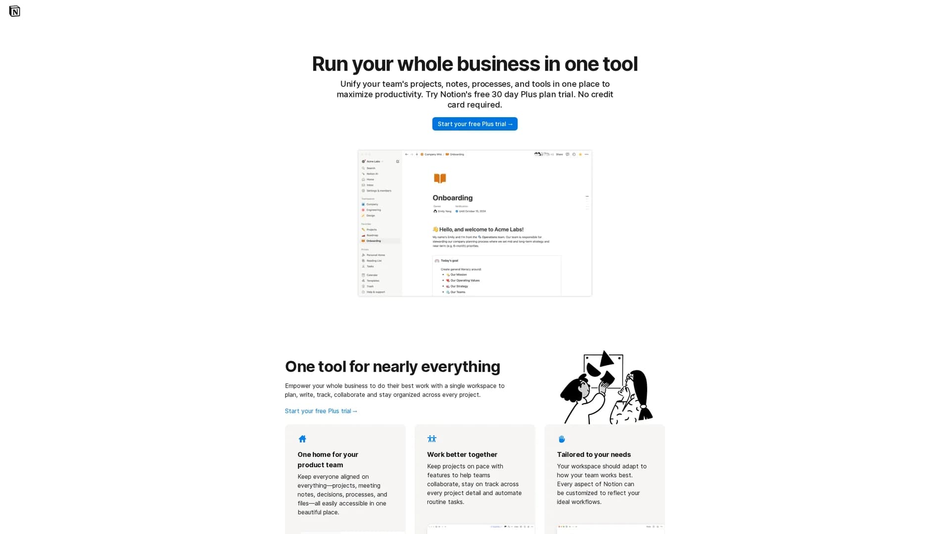 notion-ai homepage