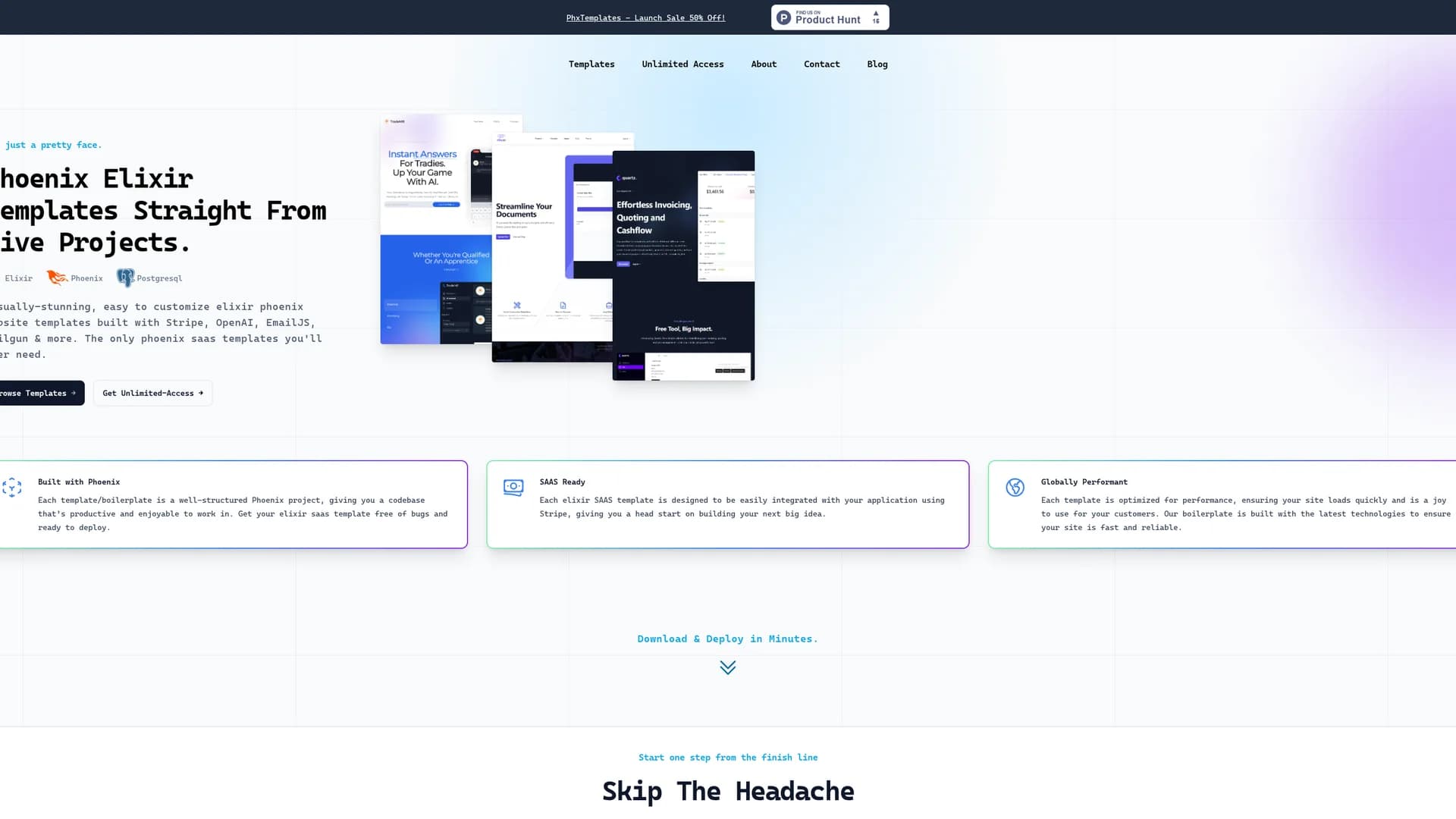 phoenix-templates homepage