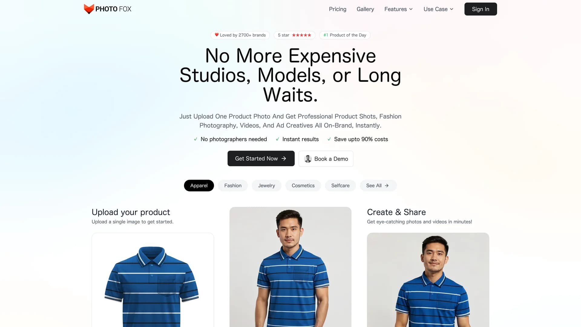 photofox-ai homepage