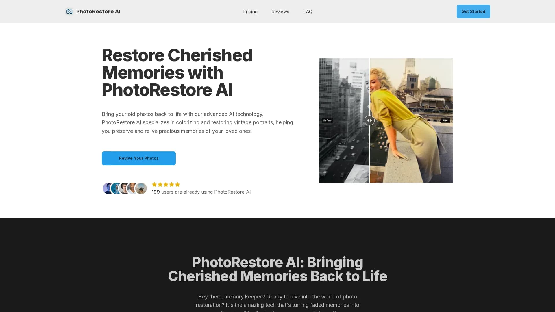 photorestore-ai homepage