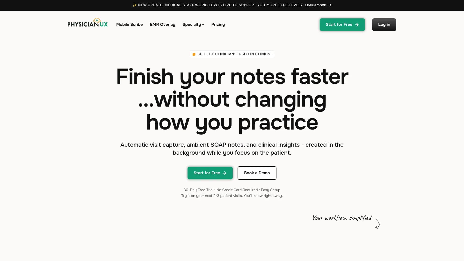 physician-ux homepage