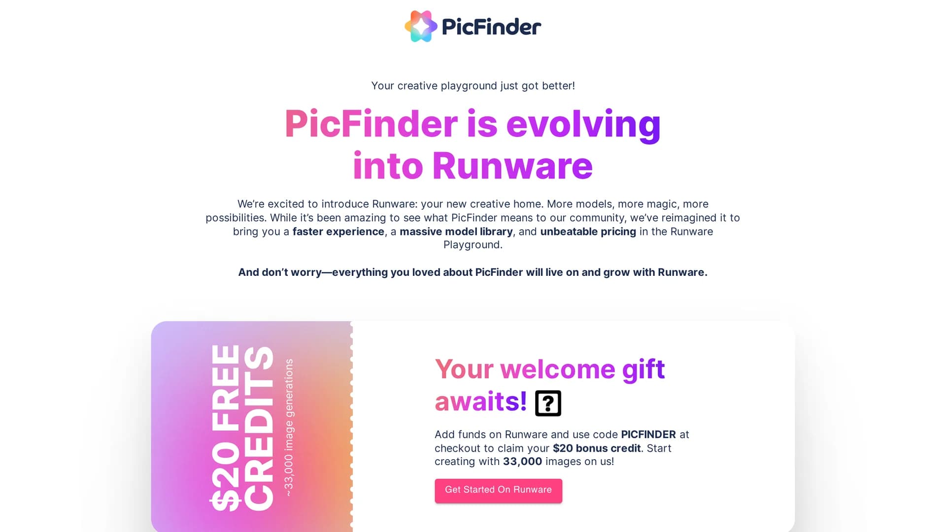 picfinder homepage