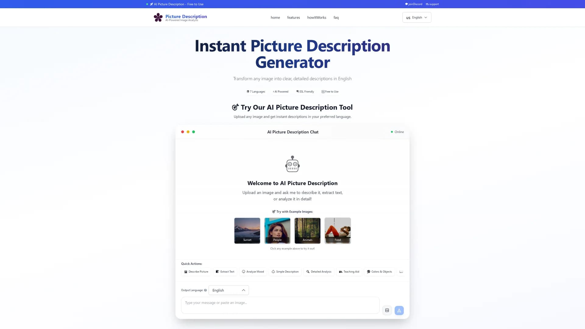 picture-description homepage