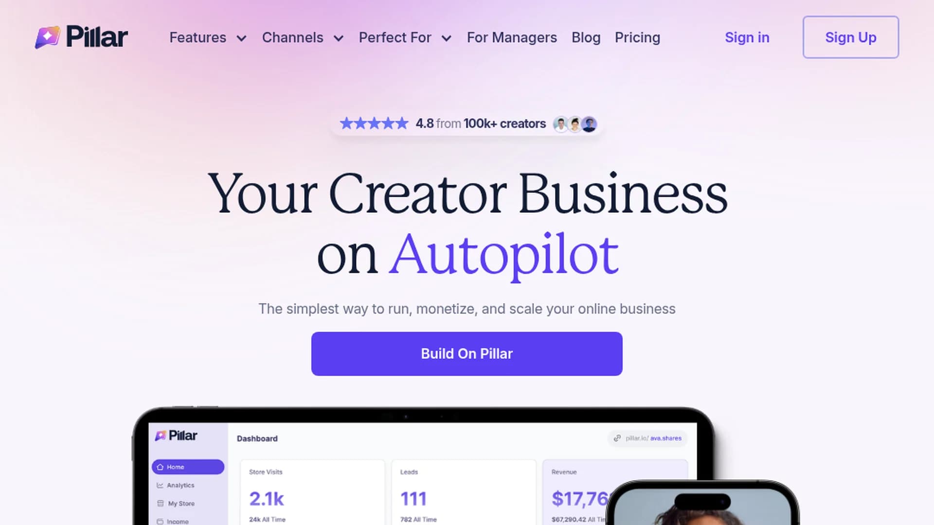 pillar homepage