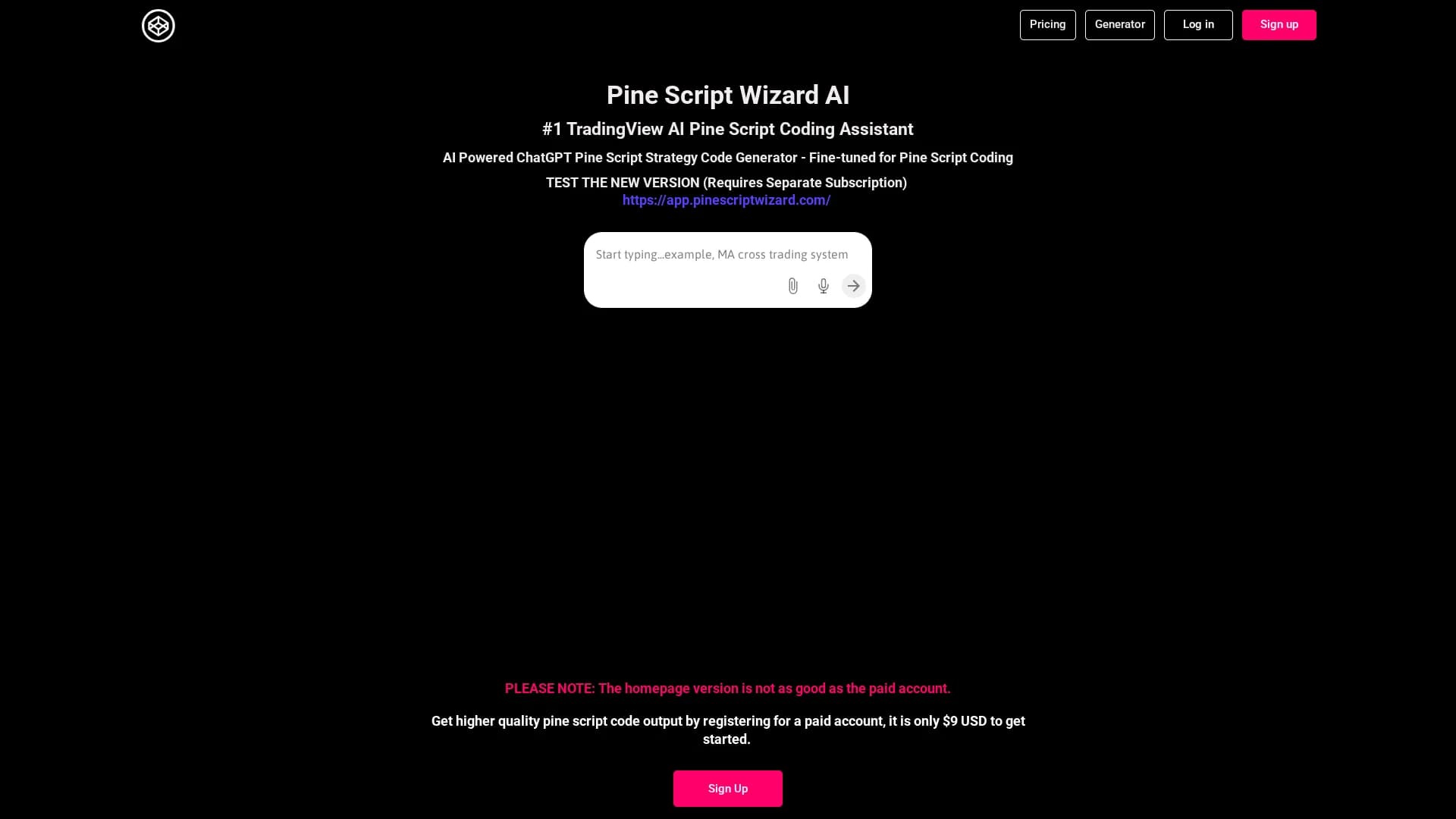pine-script-wizard-ai homepage