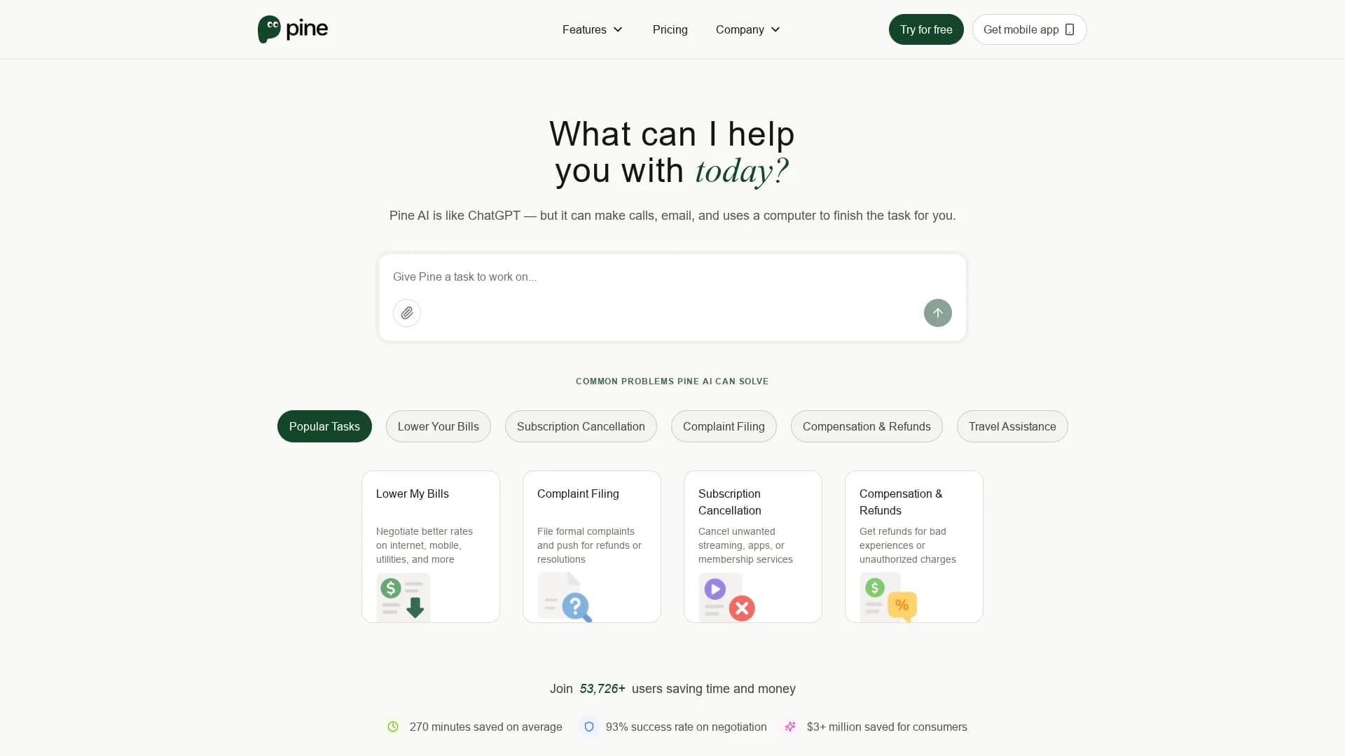 pine homepage