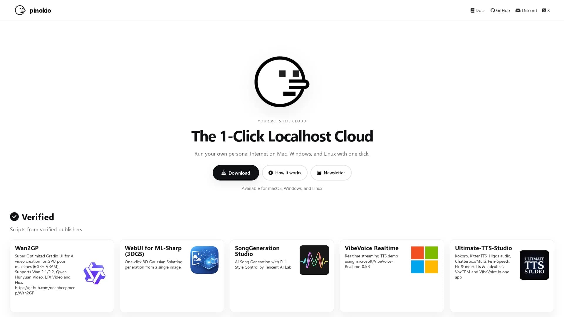 pinokio homepage