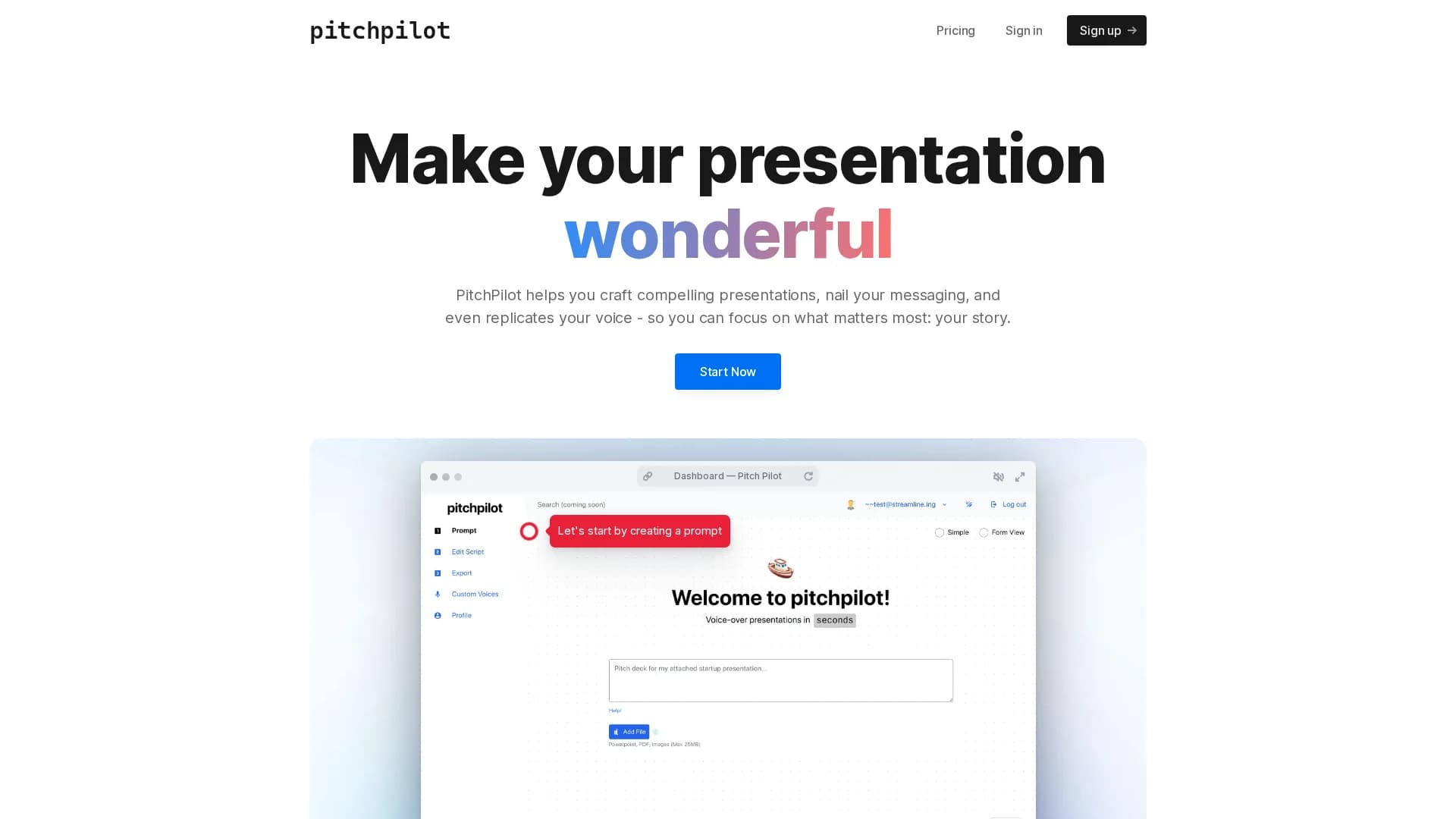 pitchpilot homepage