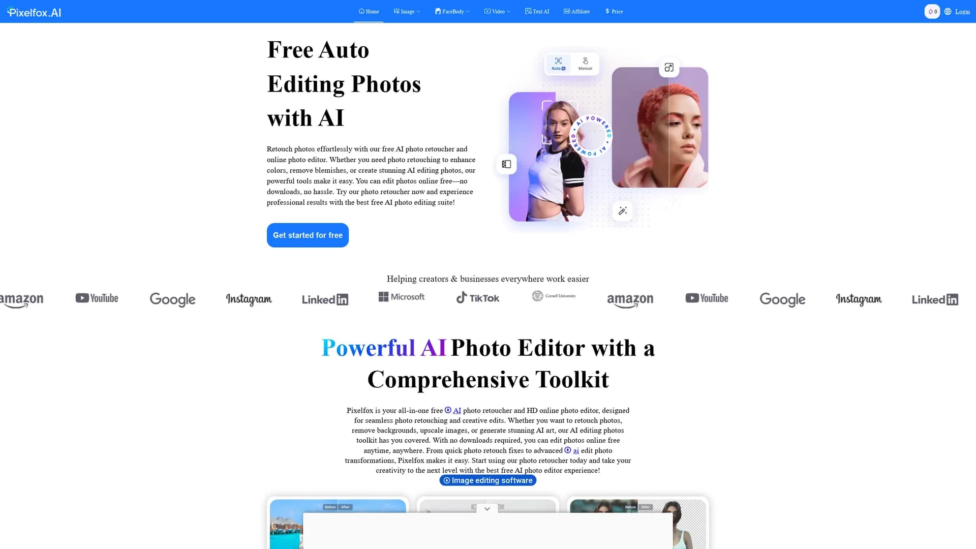 pixelfox-ai homepage