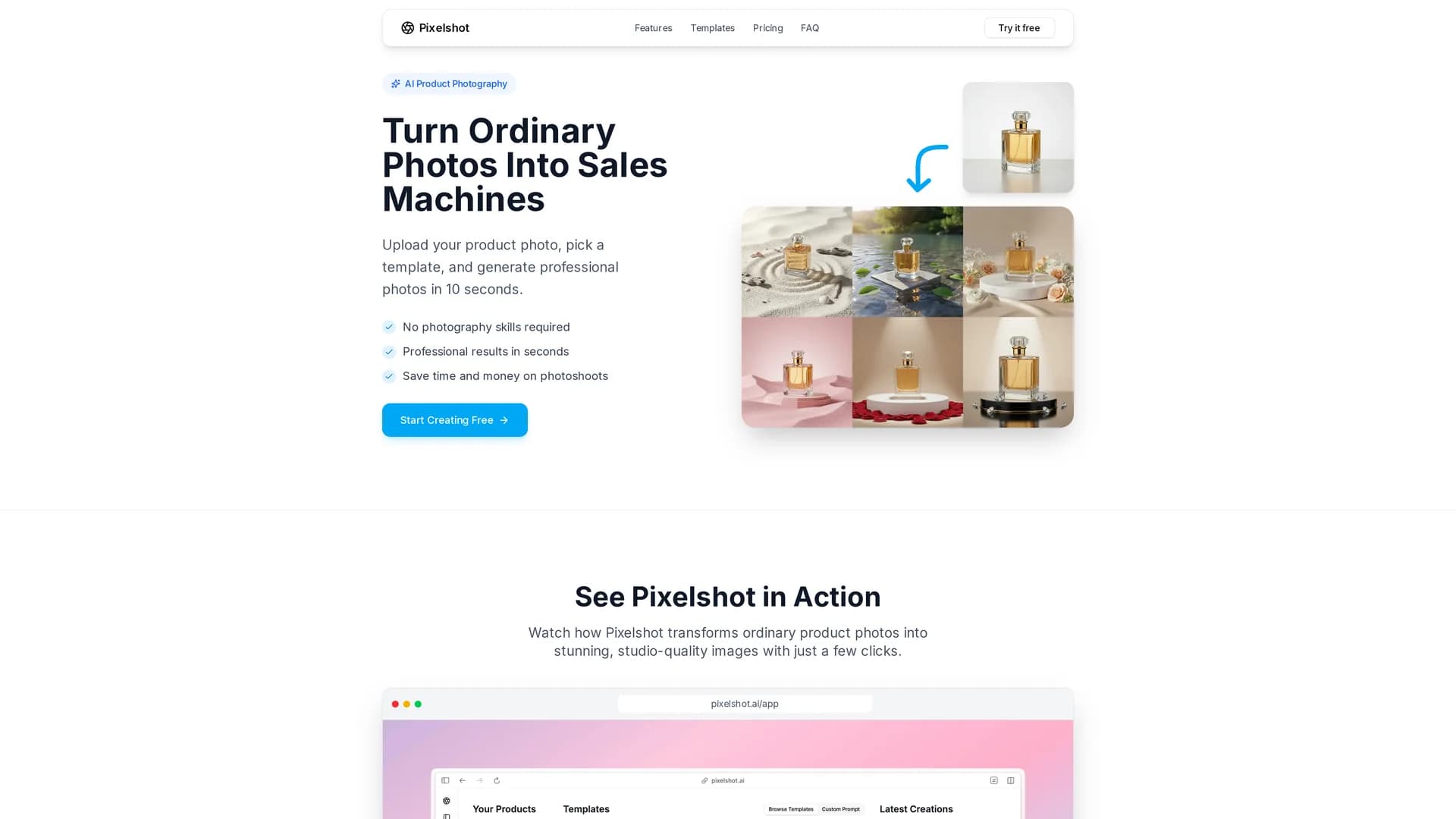 pixelshot homepage