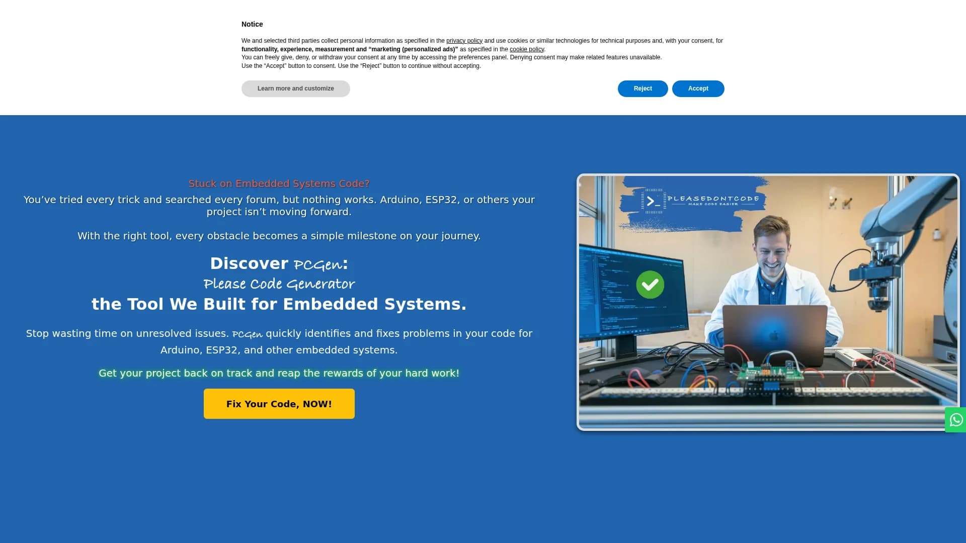 please-don-t-code homepage