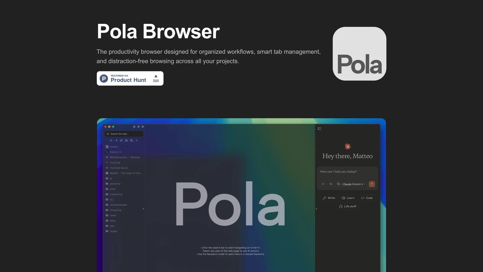pola-browser homepage