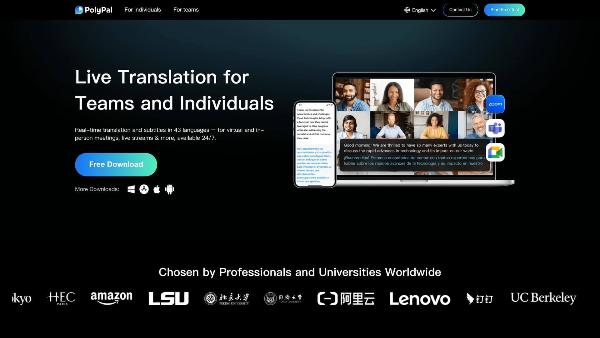 polypal-live-translator homepage