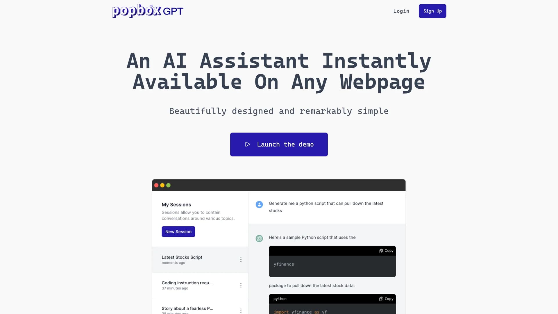 popboxgpt homepage