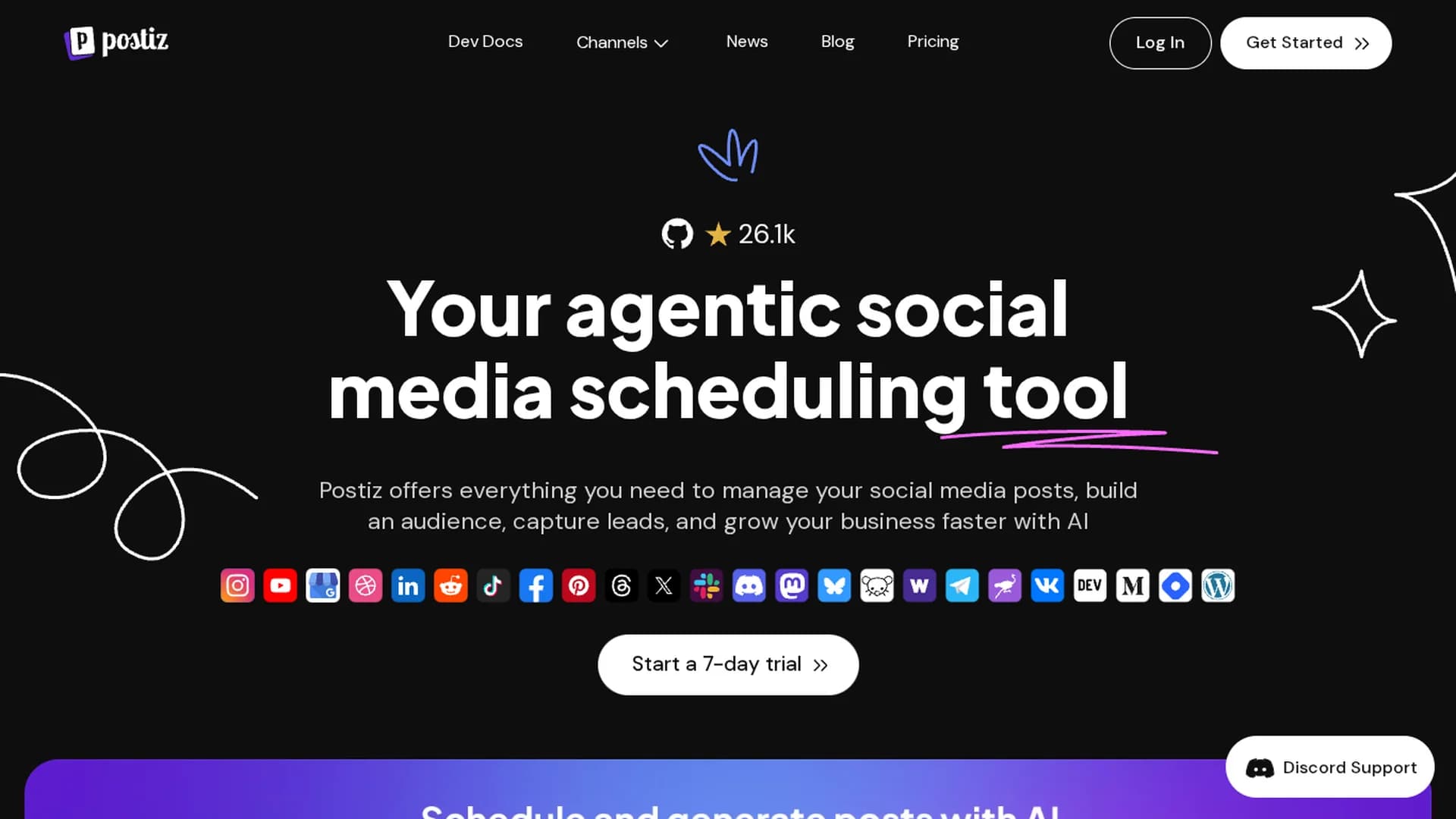 postiz homepage