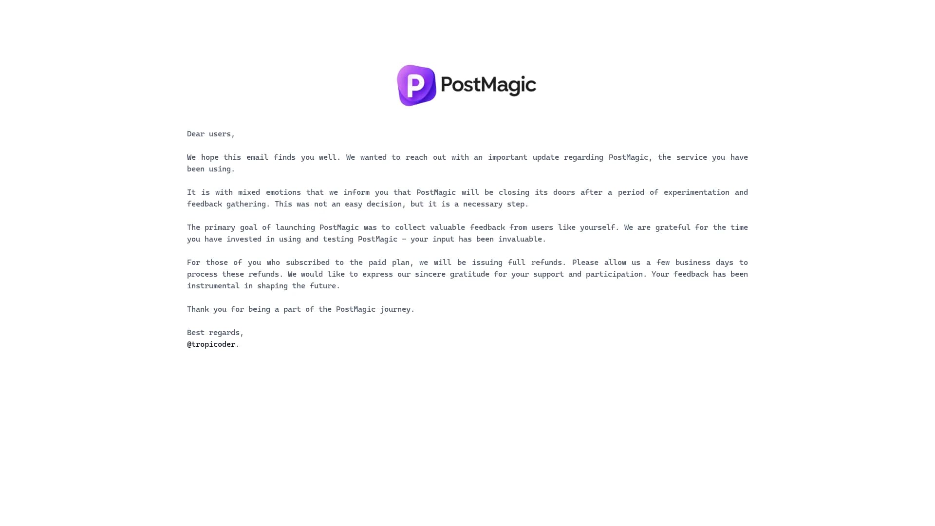 postmagic homepage