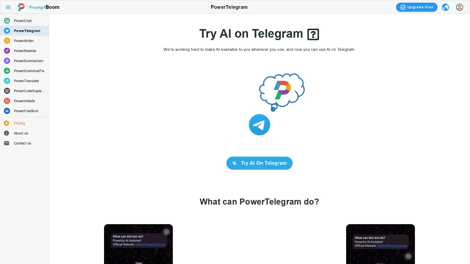 powertelegram homepage