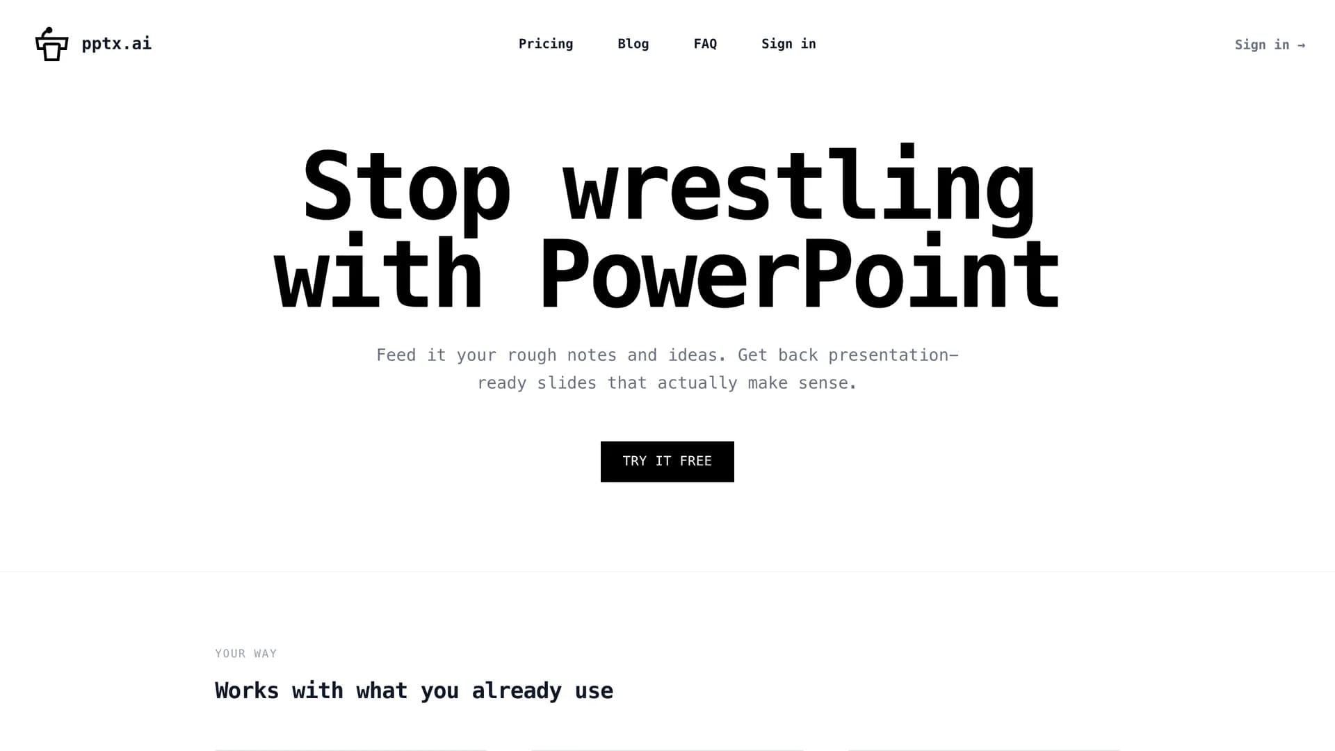 pptx-ai homepage