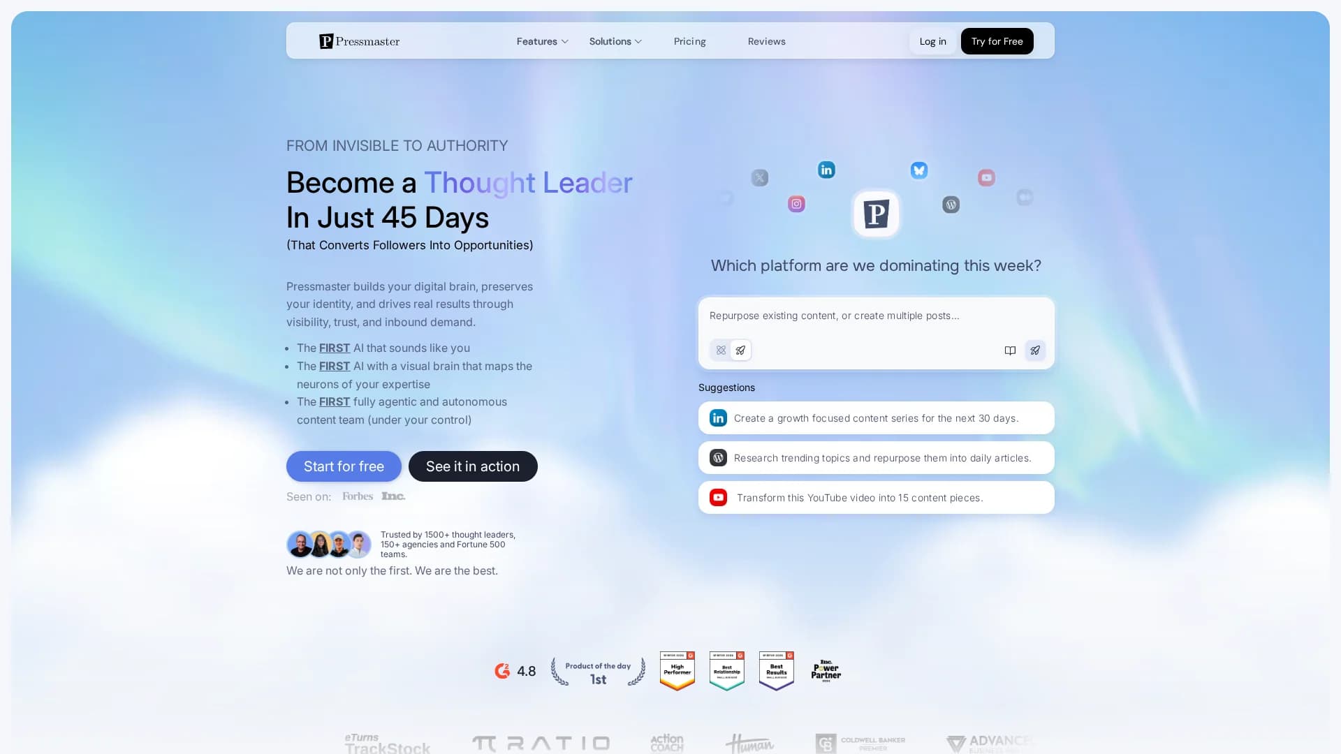 pressmaster-ai homepage