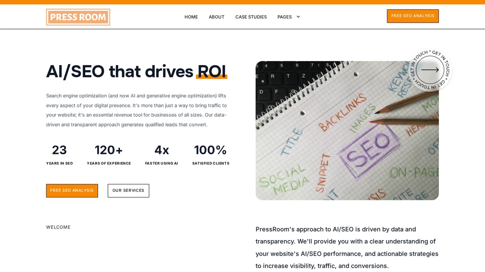 pressroom-ai homepage