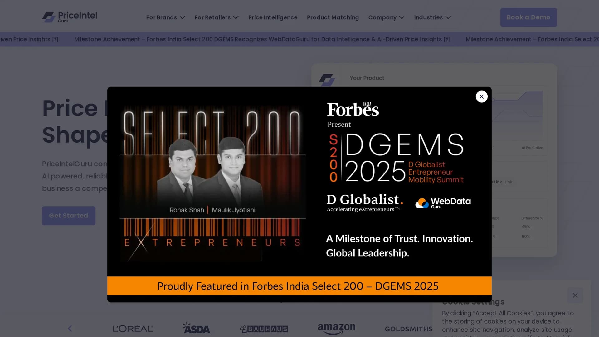 priceintelguru homepage