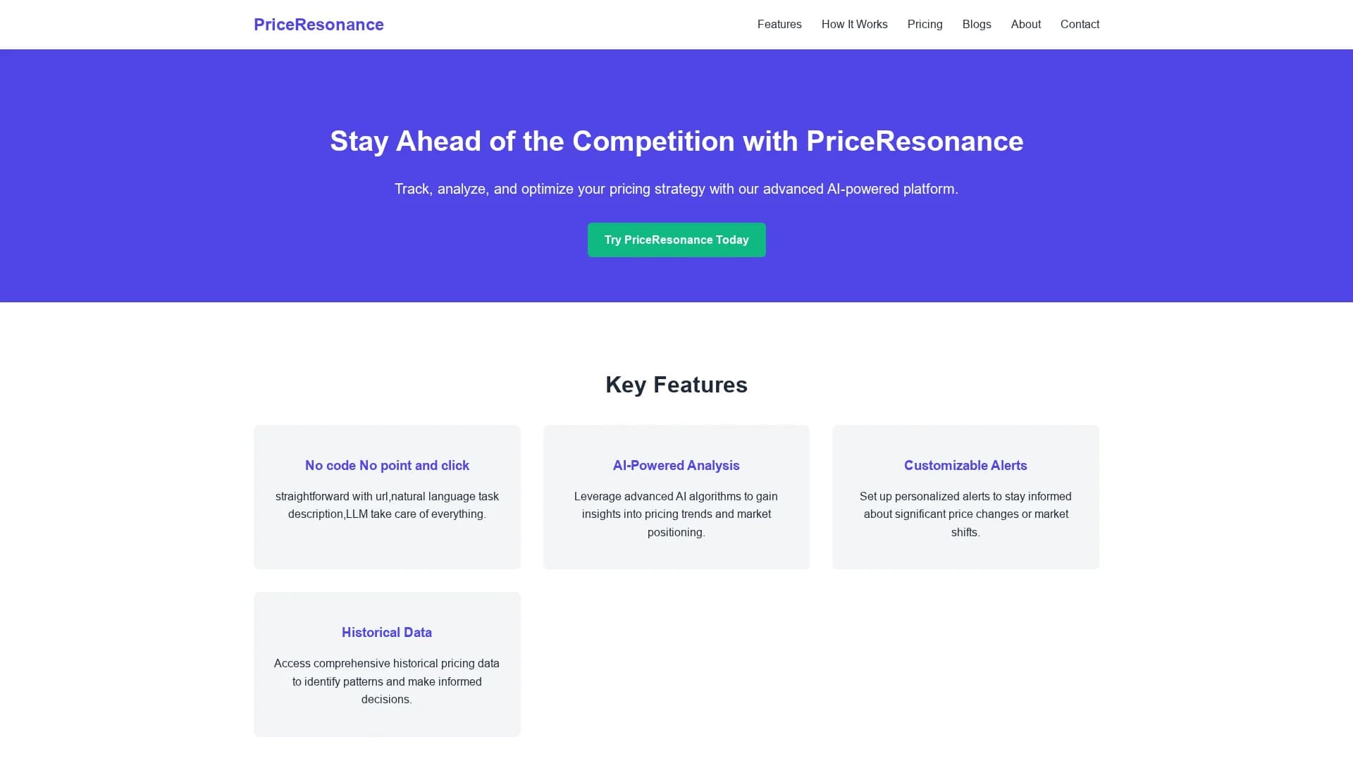 priceresonance homepage