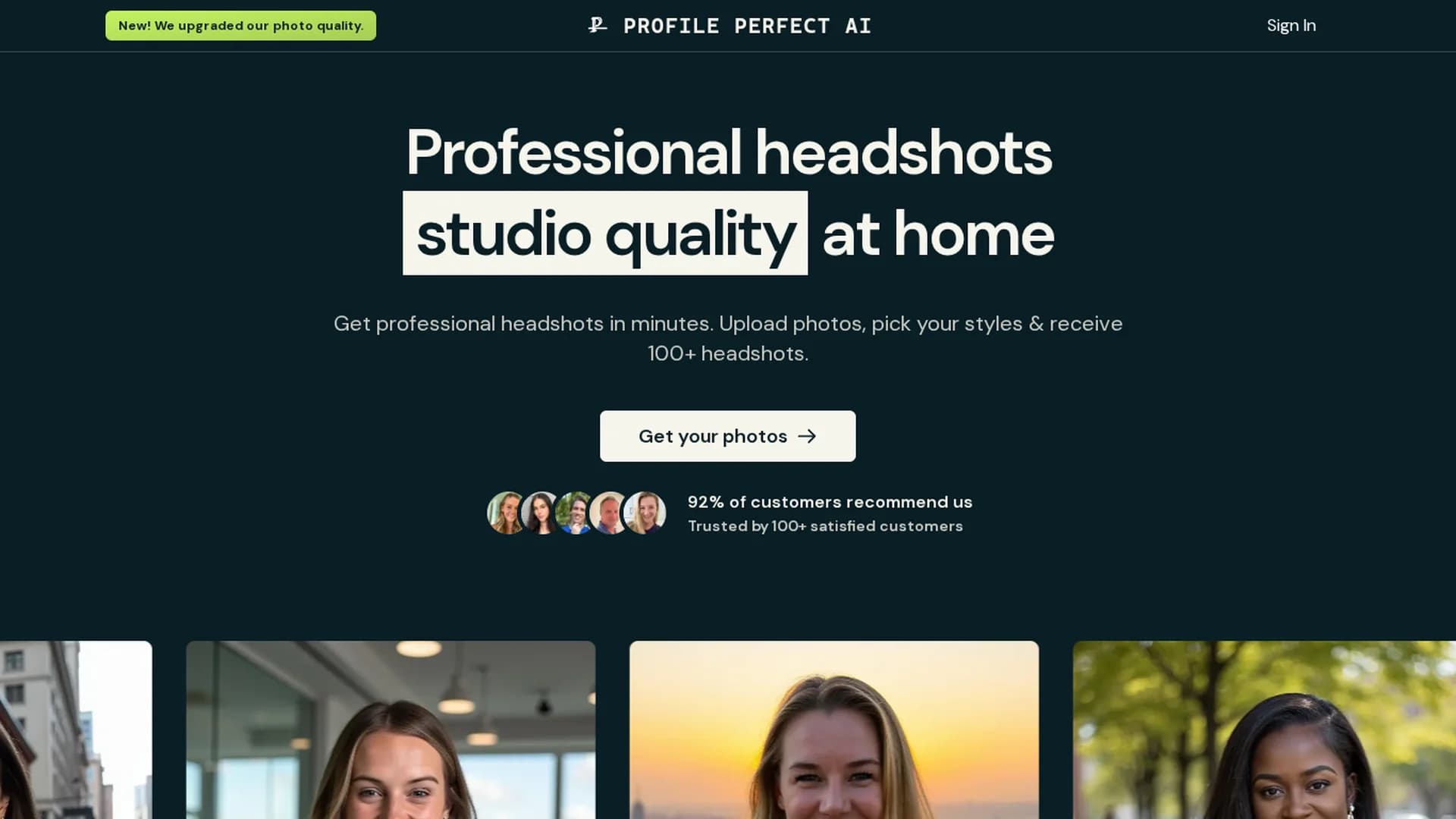 profile-perfect-ai homepage
