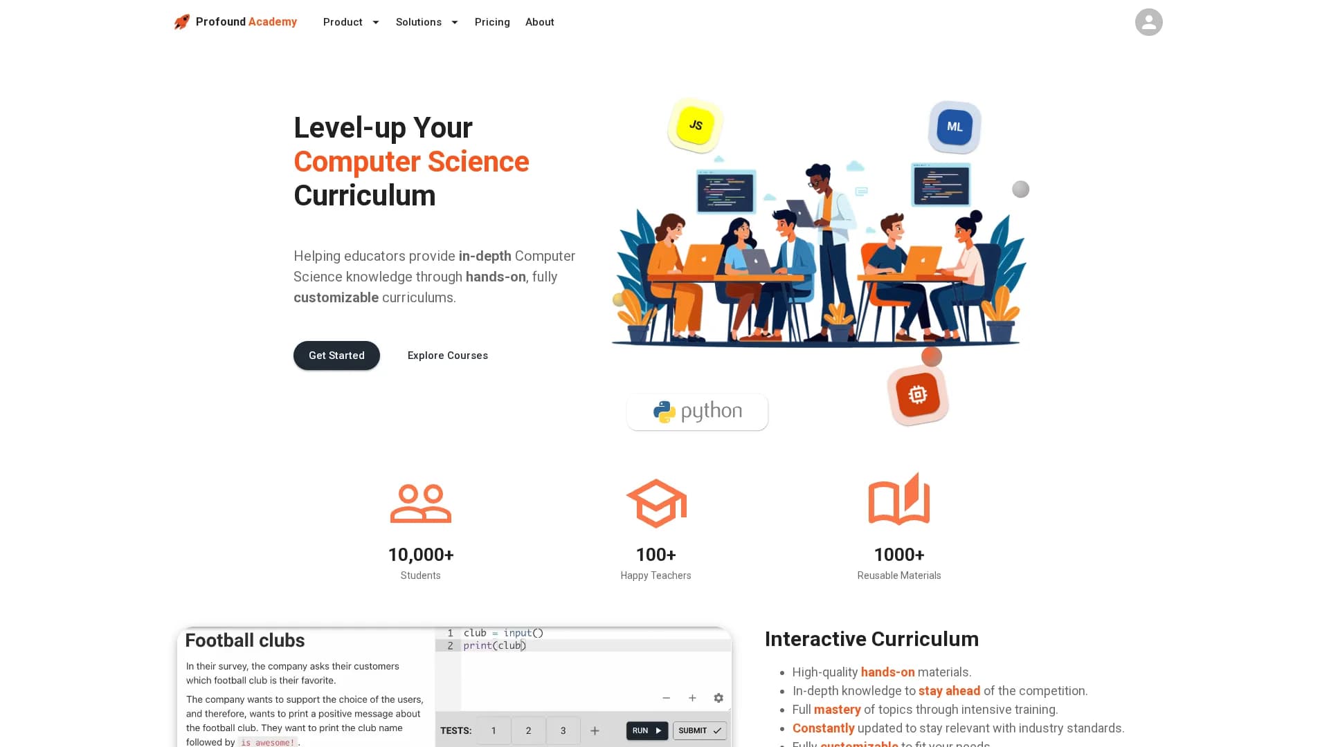 profound-academy homepage