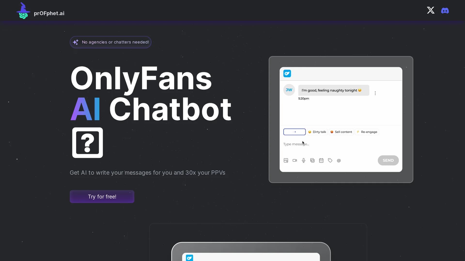 profphet-of-ai-chatbot homepage
